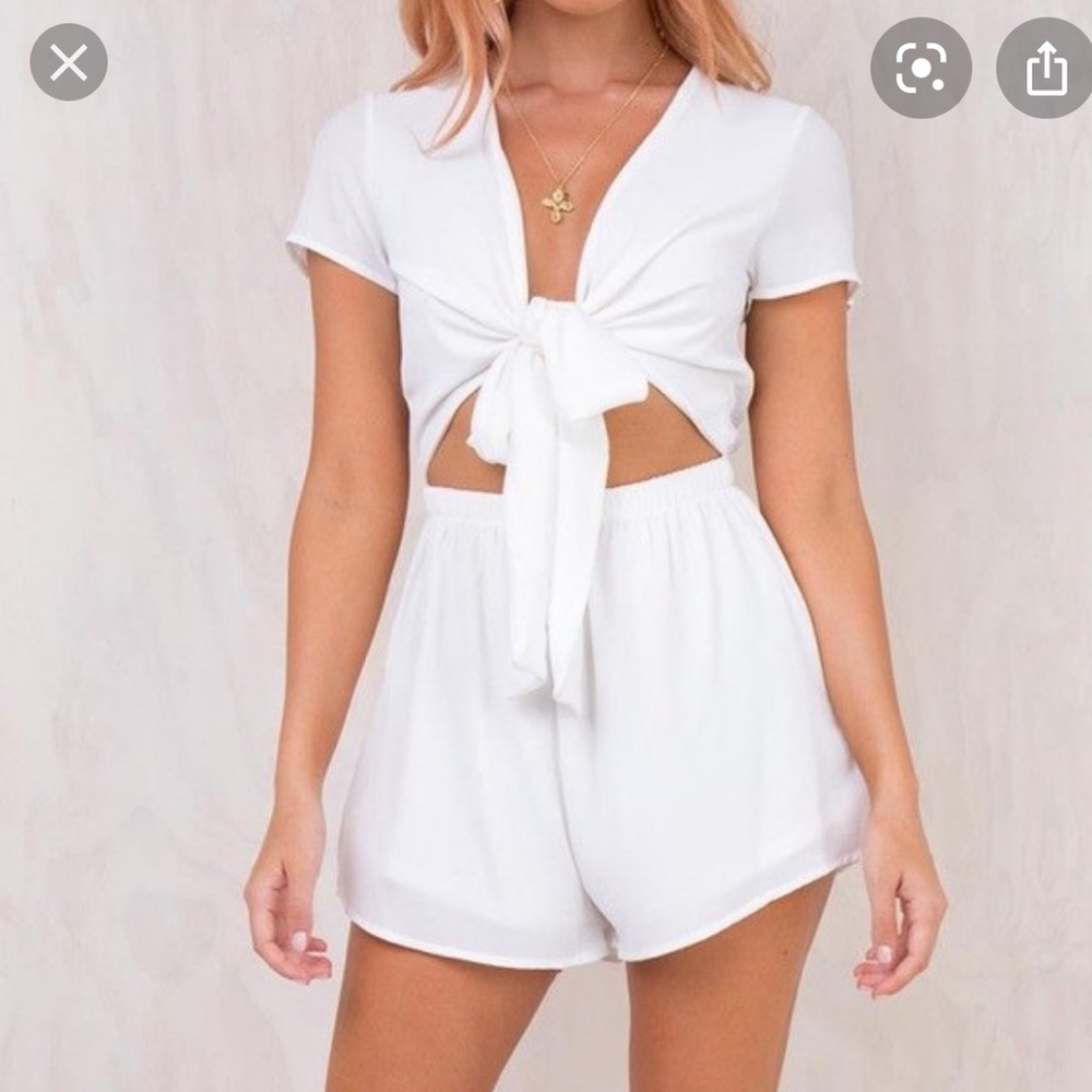White tie romper